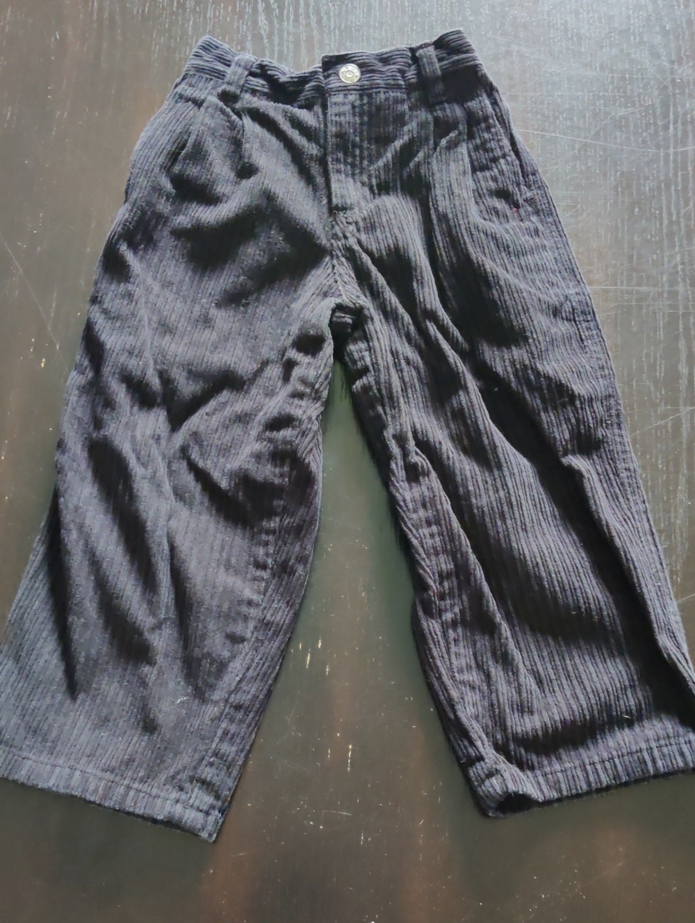 Kids Corduroy Wide-Leg Pants - Navy Blue
